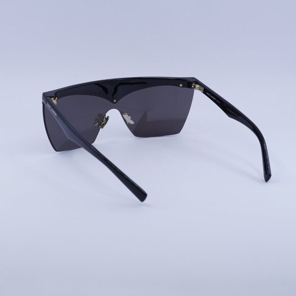 Saint Laurent SL614MASK 001 Sunglasses Black Shield Frame, Black Lenses - Picture 10 of 11